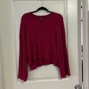 Lulu’s Cuddle Up Love Fuchsia Sweater Top - Size S